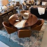 Black Walnut Pearlwhite River Round Table