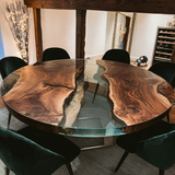 Black Walnut Black Translucent Round Epoxy Table