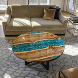Black Walnut Round Epoxy Table