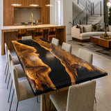 UTT Black Walnut Black Epoxy Table UTT95