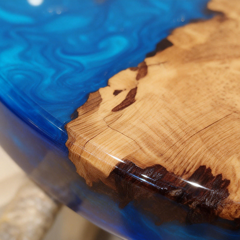 Cunninghamia Blue Round Epoxy Table in New York