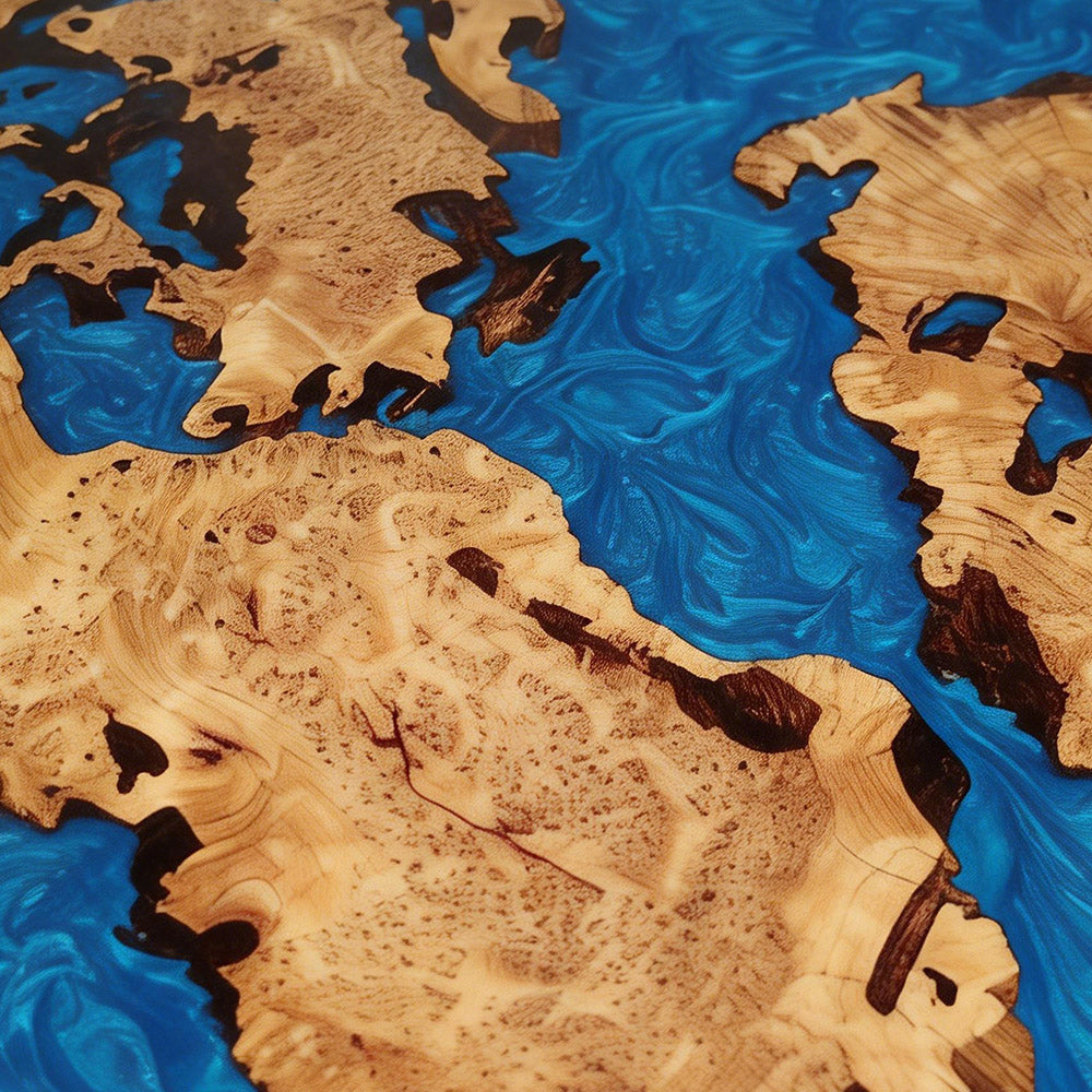 Cunninghamia Blue Round Epoxy Table in New York