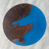 UTT Darken Black Walnut Blue Round Resin Epoxy Table URT60