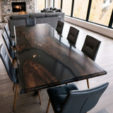 Darken Black Walnut Opaque Black Resin Epoxy Table UTT84