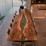 Custom Executive Black Walnut & Charcoal Epoxy Conference Table - CCT15