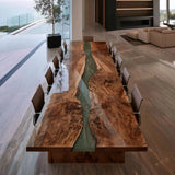 Custom Black Walnut & Charcoal Epoxy Conference Table - CCT15