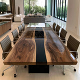 UTT Black Walnut Midnight Black Epoxy Conference Table - CCT20