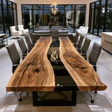 UTT Black Walnut Midnight Black Epoxy Conference Table - CCT20