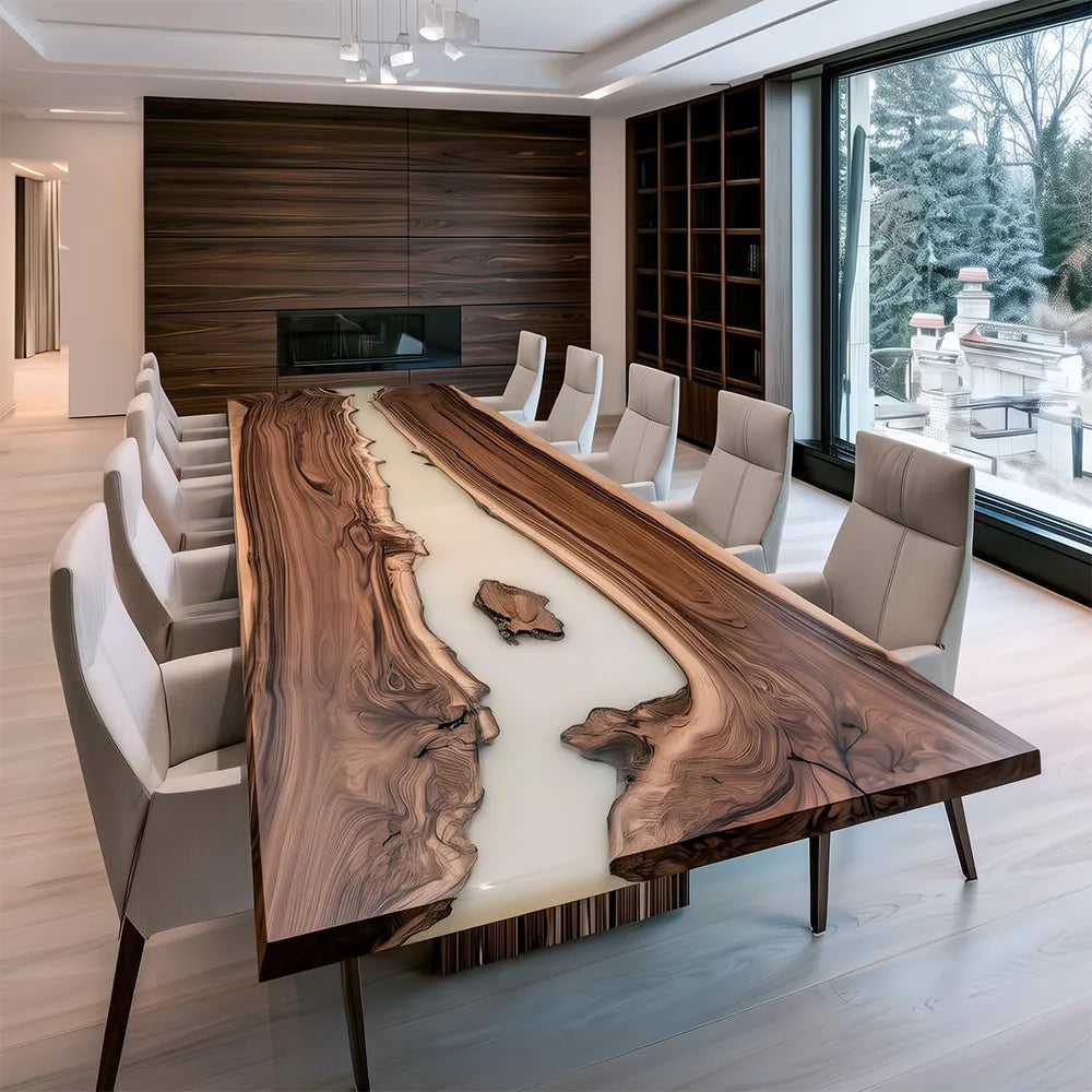 UTT Custom Black Walnut Milk White Conference Table - CCT17