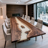 UTT Custom Black Walnut Milk White Conference Table - CCT17