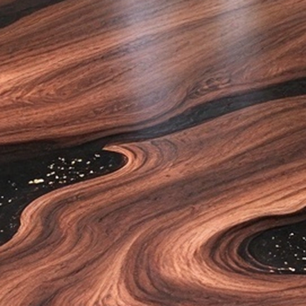 UTT Custom Live Edge Black Walnut Black Gold Leafs Epoxy Resin Coffee Table