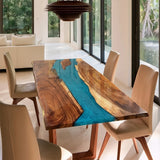 UTT Custom Live Edge Walnut River Epoxy Table UTT98
