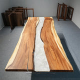 UTT Walnut Pearlwhite Resin Epoxy Table UTT96