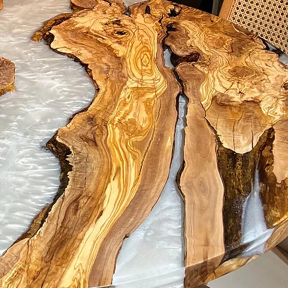 UTT Custom Olive Round Resin Epoxy Table in Texas