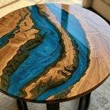 UTT Custom Olive Wave Epoxy Coffee Table URT57