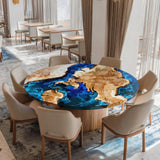 Poplar Ocean Wave Resin Round Epoxy Table 