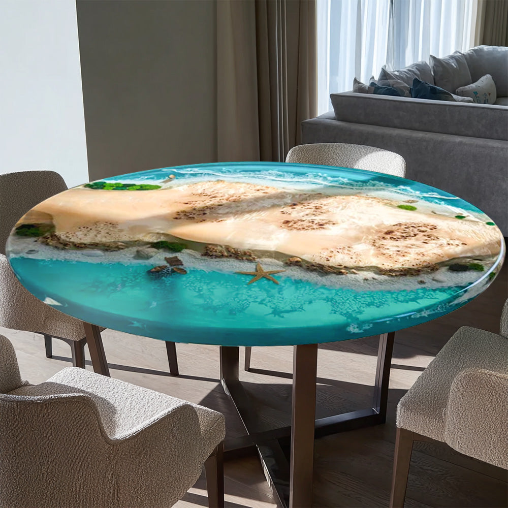 Poplar Round Sea Beach Resin Epoxy Table in Charleston