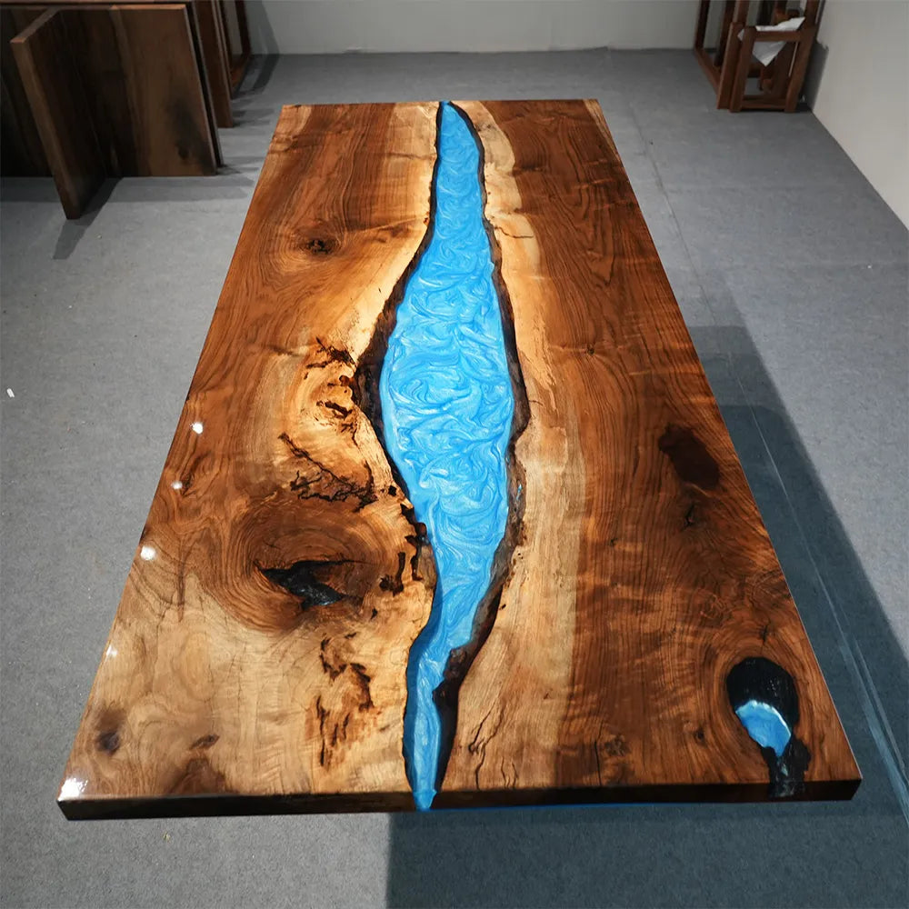 UTT Black Walnut Blue River Epoxy Table UTT103