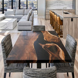 Square Walnut Black Resin Epoxy Table UTTS13