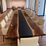 UTT Custom Walnut Conference Epoxy Table CCT08
