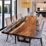 UTT Custom Walnut Black Epoxy Table 
