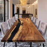 Custom Walnut Black River Epoxy Table UTT91