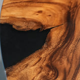 Custom Round Walnut Black River Resin Epoxy tables