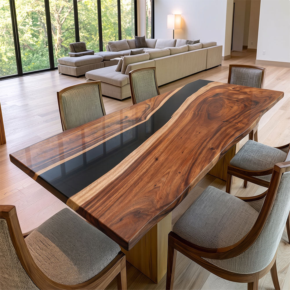 Walnut Black River Resin Epoxy Tabletop UTT89