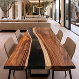 UTT Custom Walnut Black River Resin Epoxy Tabletop 