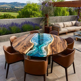 Walnut Epoxy Round Table