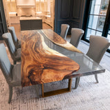 Walnut Gray Transparent Resin Epoxy Table UTT83