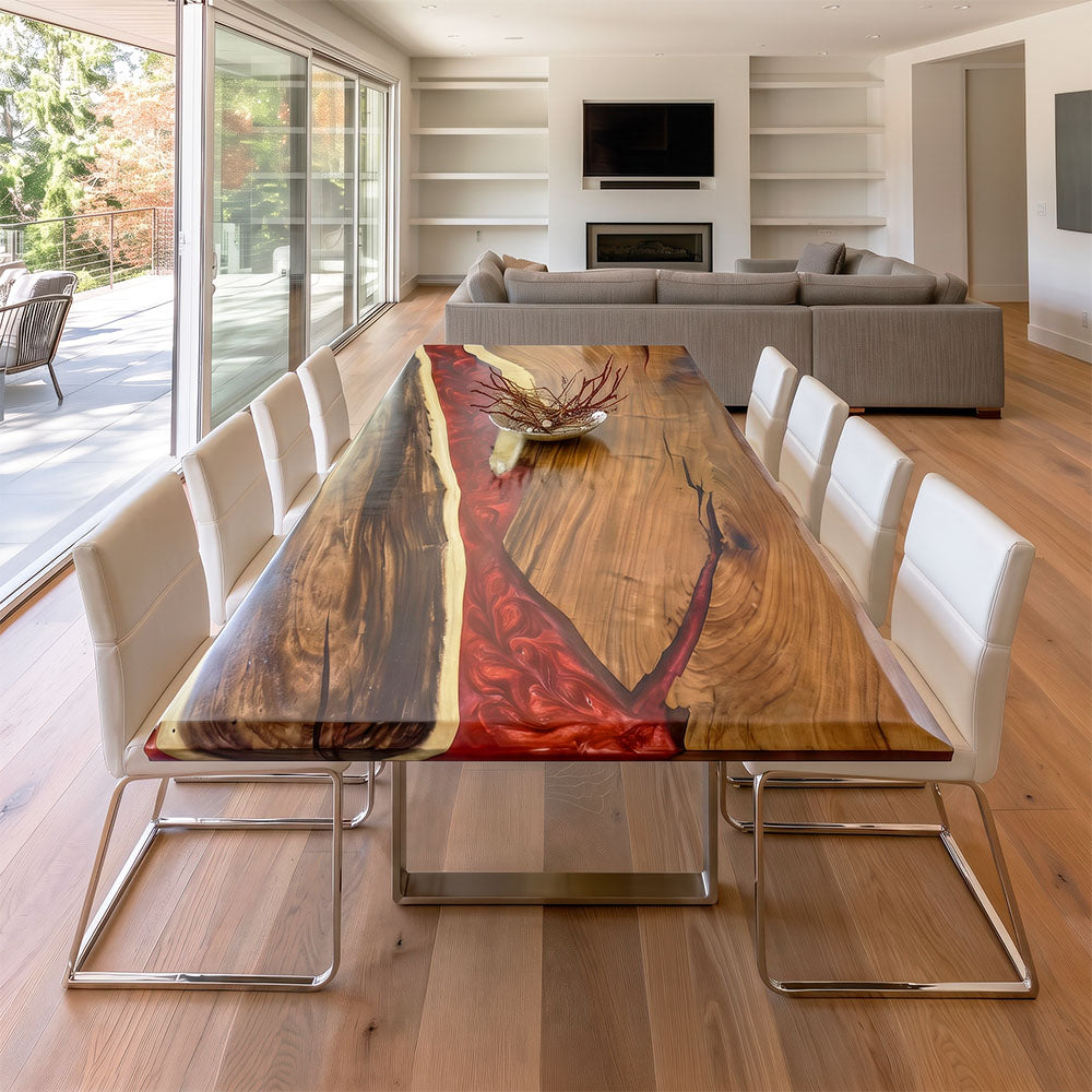 Walnut Red River Epoxy Table UTT100