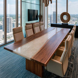 UTT Black Walnut Pearl White River Epoxy Conference Table