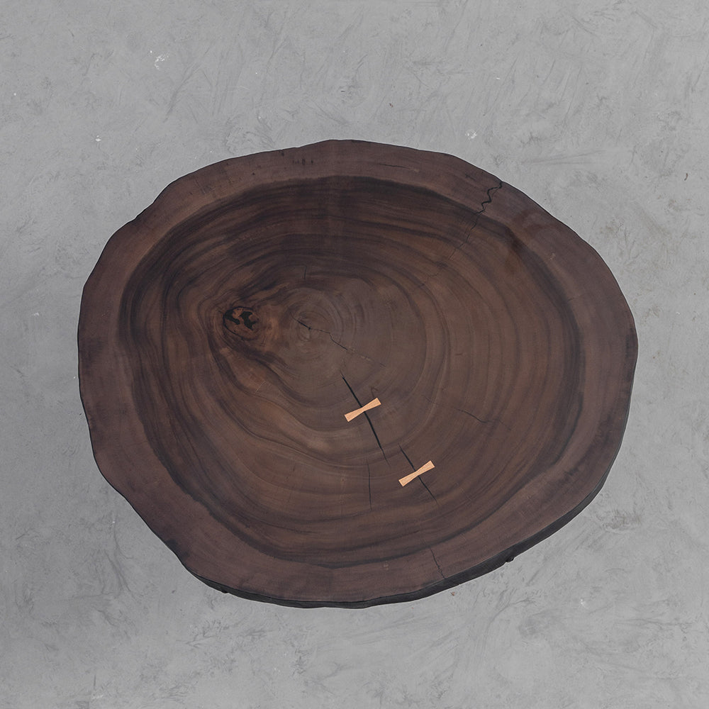 UTT Live Round Edge Solid Walnut Wood Coffee Table 