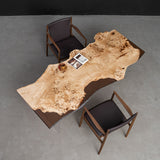 UTT Natural Live Edge Poplar Brown Clear Resin Table 
