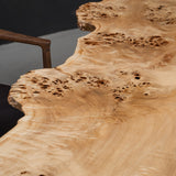Live Edge Poplar Brown Clear Resin Table