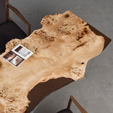 Live Edge Poplar Brown Clear Resin Table
