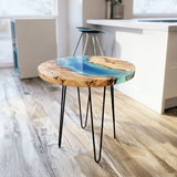 UTT Custom Olive Round Epoxy Table in California