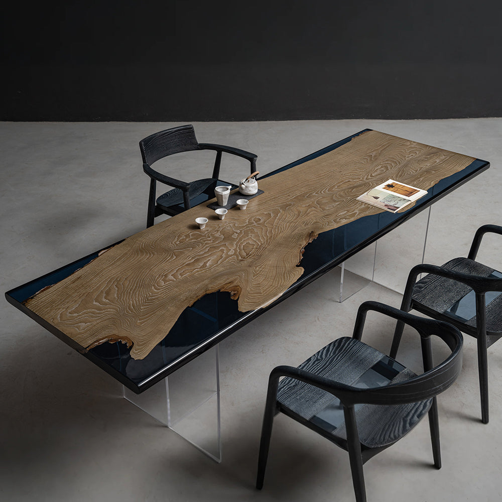 UTT Oxidized Brown Ash Resin Epoxy Table