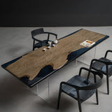 UTT Oxidized Brown Ash Resin Epoxy Table