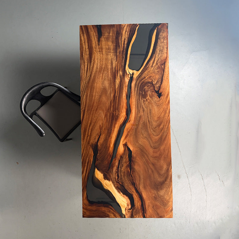 UTT Wood Black Resin Epoxy Table 78.74''Lx33.46''W