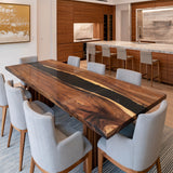 UTT Custom Walnut River Resin Epoxy Table  UTT94