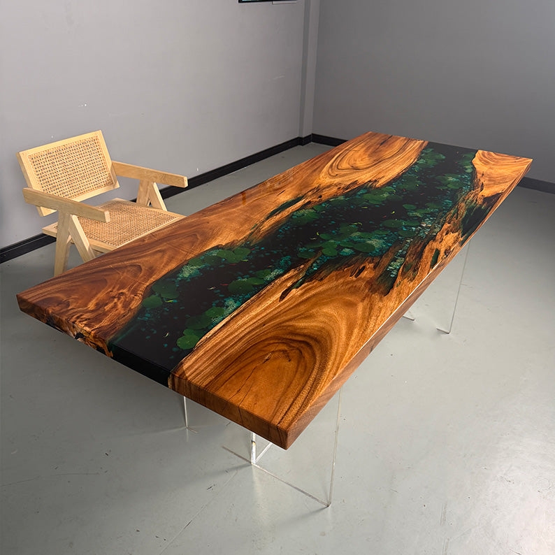 UTT Walnut River Resin Epoxy Table 78.74''Lx31.49''W