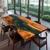 UTT Walnut Pond Design River Resin Epoxy Table 78.74''Lx31.49''W