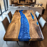 Usatabletops-Black-Walnut-Wood-Blue-River-Epoxy-Resin-Dining-Table1