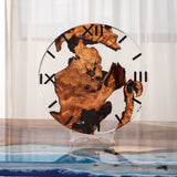 Usatabletops-Black-Walnut-Clear-Transparent-Epoxy-Resin-Wall-Clock-1