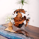 Usatabletops-Black-Walnut-Clear-Transparent-Epoxy-Resin-Wall-Clock-2