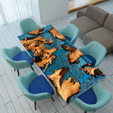 Usatabletops Custom Blue Epoxy Dining Table UTT7