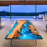 Usatabletops Custom Blue Epoxy Square Table UTT1