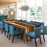 Usatabletops Custom Blue Epoxy Waterfall Table 